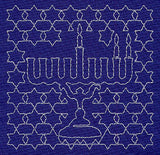 Menorah Sashiko Square - Second Night