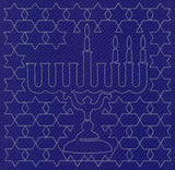 Menorah Sashiko Square - Third Night