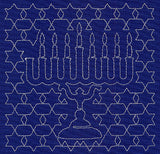 Menorah Sashiko Square - Seventh Night