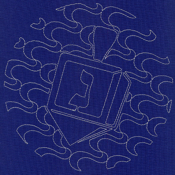 Dreidel Sashiko Square - Nun