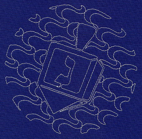 Dreidel Sashiko Square - Nun