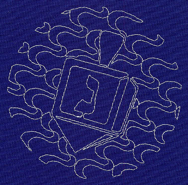 Dreidel Sashiko Square - Nun