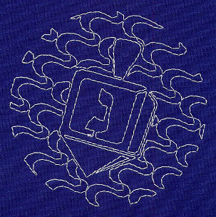 Dreidel Sashiko Square - Nun