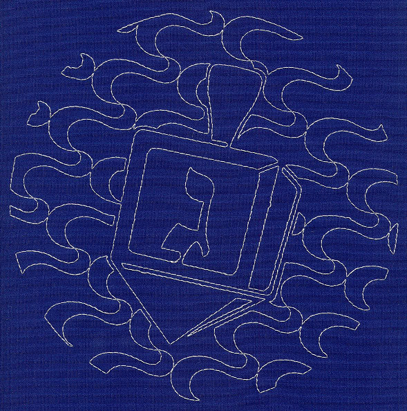Dreidel Sashiko Square - Gimel