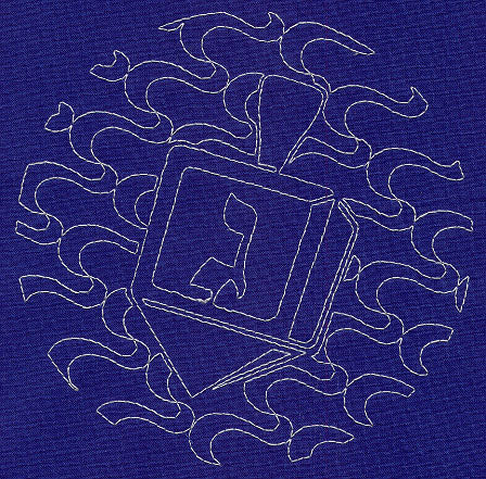 Dreidel Sashiko Square - Gimel