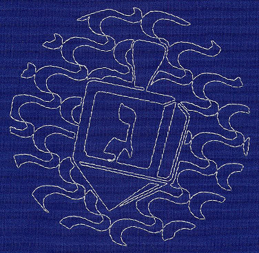 Dreidel Sashiko Square - Gimel