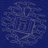 Dreidel Sashiko Square - Hei