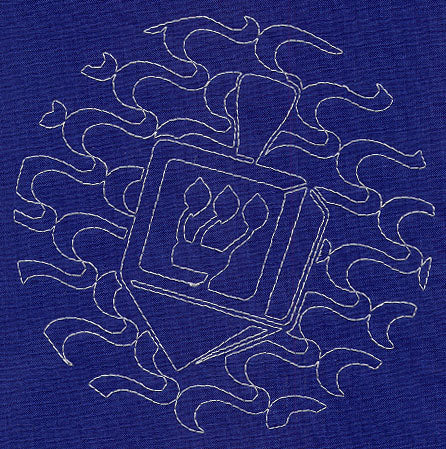 Dreidel Sashiko Square - Shin