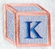 Baby Block Letter K (2 inch)