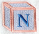 Baby Block Letter N (2 inch)