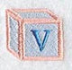 Baby Block Letter V (2 inch)