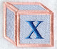 Baby Block Letter X (2 inch)