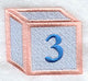 Baby Block Number 3 (2 inch)