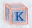 Baby Block Letter K (2 inch)