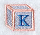Baby Block Letter K (2 inch)