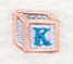 Baby Block Letter K (2 inch)