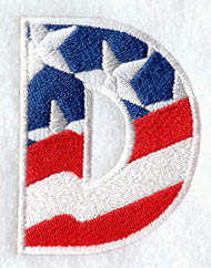 Stars and Stripes Letter D (3 Inch)