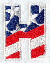 Stars and Stripes Letter H (3 Inch)