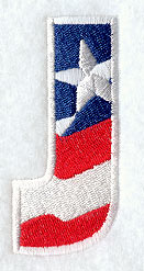 Stars and Stripes Letter J (3 Inch)