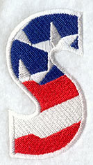 Stars and Stripes Letter S (3 Inch)