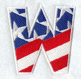 Stars and Stripes Letter W (3 Inch)
