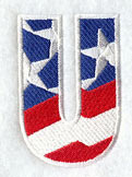 Stars and Stripes Letter U (3 Inch)