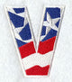 Stars and Stripes Letter V (3 Inch)