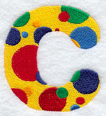 Polka Dot Letter C (3 inch)