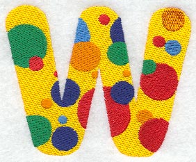 Polka Dot Letter W (3 inch)