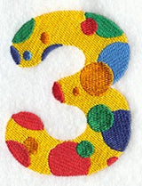 Polka Dot Number 3 (3 inch)