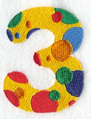 Polka Dot Number 3 (3 inch)