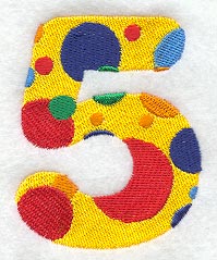 Polka Dot Number 5 (3 inch)