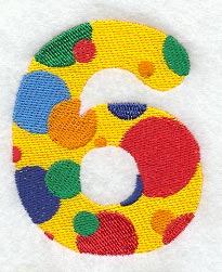 Polka Dot Number 6 (3 inch)