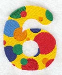 Polka Dot Number 6 (3 inch)