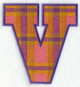 Plaid Letter V (5 inch)