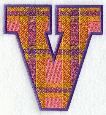 Plaid Letter V (5 inch)