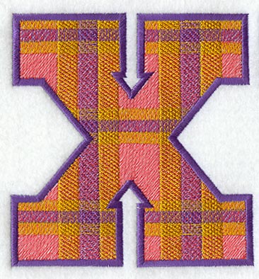 Plaid Letter X (5 inch)