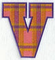 Plaid Letter V (5 inch)