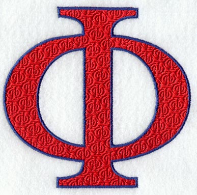 Letter-filled Phi (5 inch)