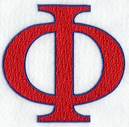 Letter-filled Phi (5 inch)