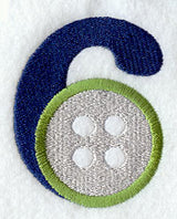 Embroidery Number 6 (3 inch)