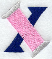 Embroidery Lower Case Letter x (3 inch)