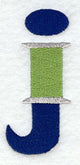 Embroidery Lower Case Letter j (3 inch)