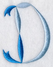 Ribbon Capital Letter D (3 inch)