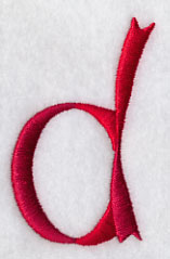 Ribbon Lower Case Letter d (3 inch)