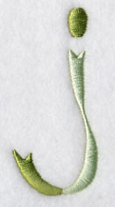 Ribbon Lower Case Letter j (3 inch)