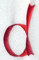 Ribbon Lower Case Letter d (3 inch)