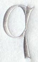 Ribbon Lower Case Letter q (3 inch)