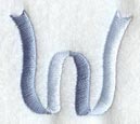 Ribbon Lower Case Letter w (3 inch)