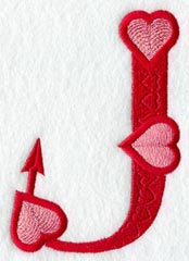 Valentine letter J - 5 inch